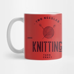 Two Needles Knitting Yarn Craft Mug